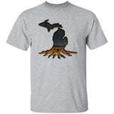 Michigan Roots Dark G500B Youth 5.3 oz 100% Cotton T-Shirt Michigan Roots Dark G500B Youth 5.3 oz 100% Cotton T-Shirt