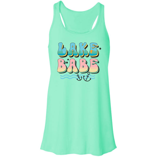 ***2 SIDED***  Lake Babe HRCL LL 2 Sided B8800 Flowy Racerback Tank