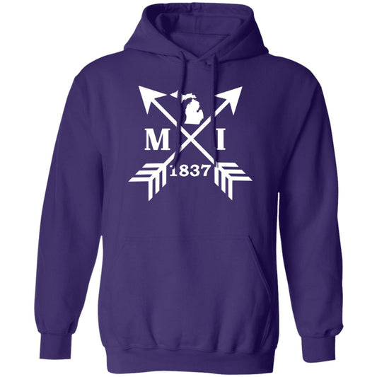 MI Arrows - White G185 Pullover Hoodie