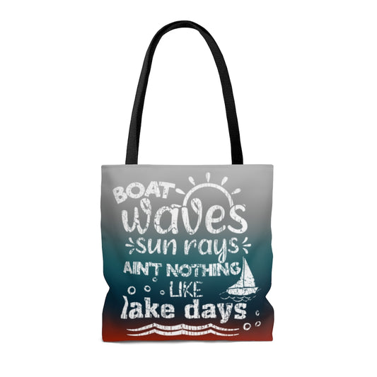 ***2 SIDED***  Beach Bag - Boat Waves - HRCL LL