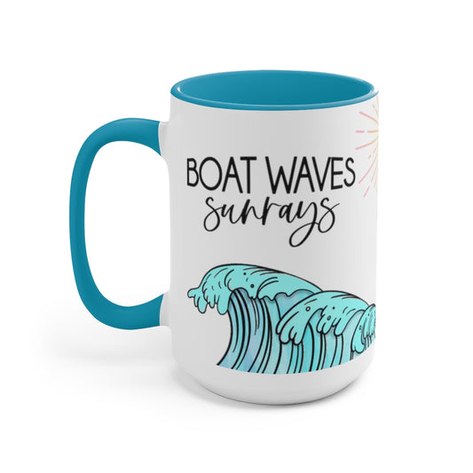 Boat Waves Sunrays 15oz Mug