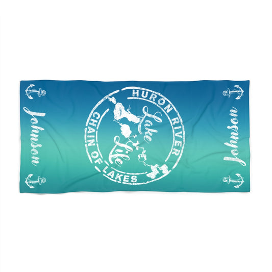 Personalized Beach Towel - Name & Anchors - HRCL LL