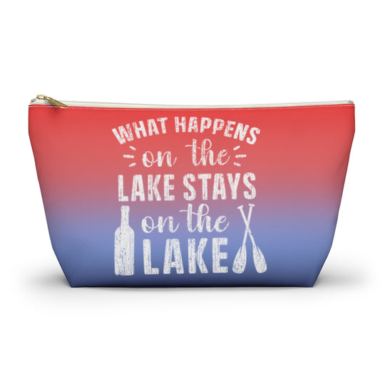 ***2 SIDED***  Accessory Pouch (T-bottom) - What Happens on the Lake - HRCL LL