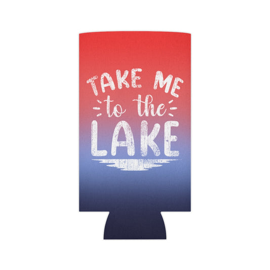 ***2 SIDED***  Regular & Slim Can Coolers 2 Sided - Take Me to the Lake - HRCL FL