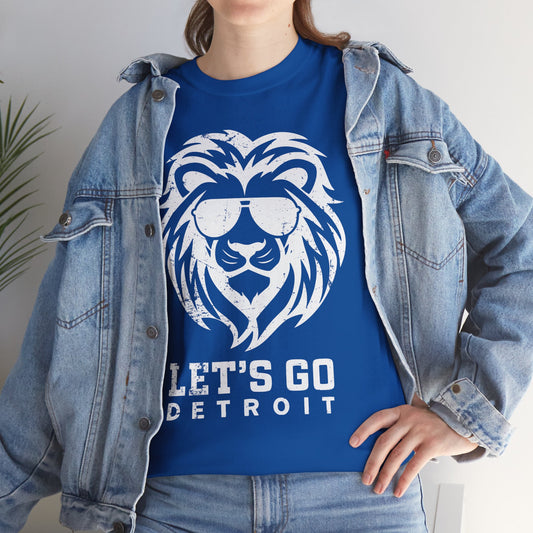 Let's Go Detroit Lion White Basic T-Shirt - Unisex