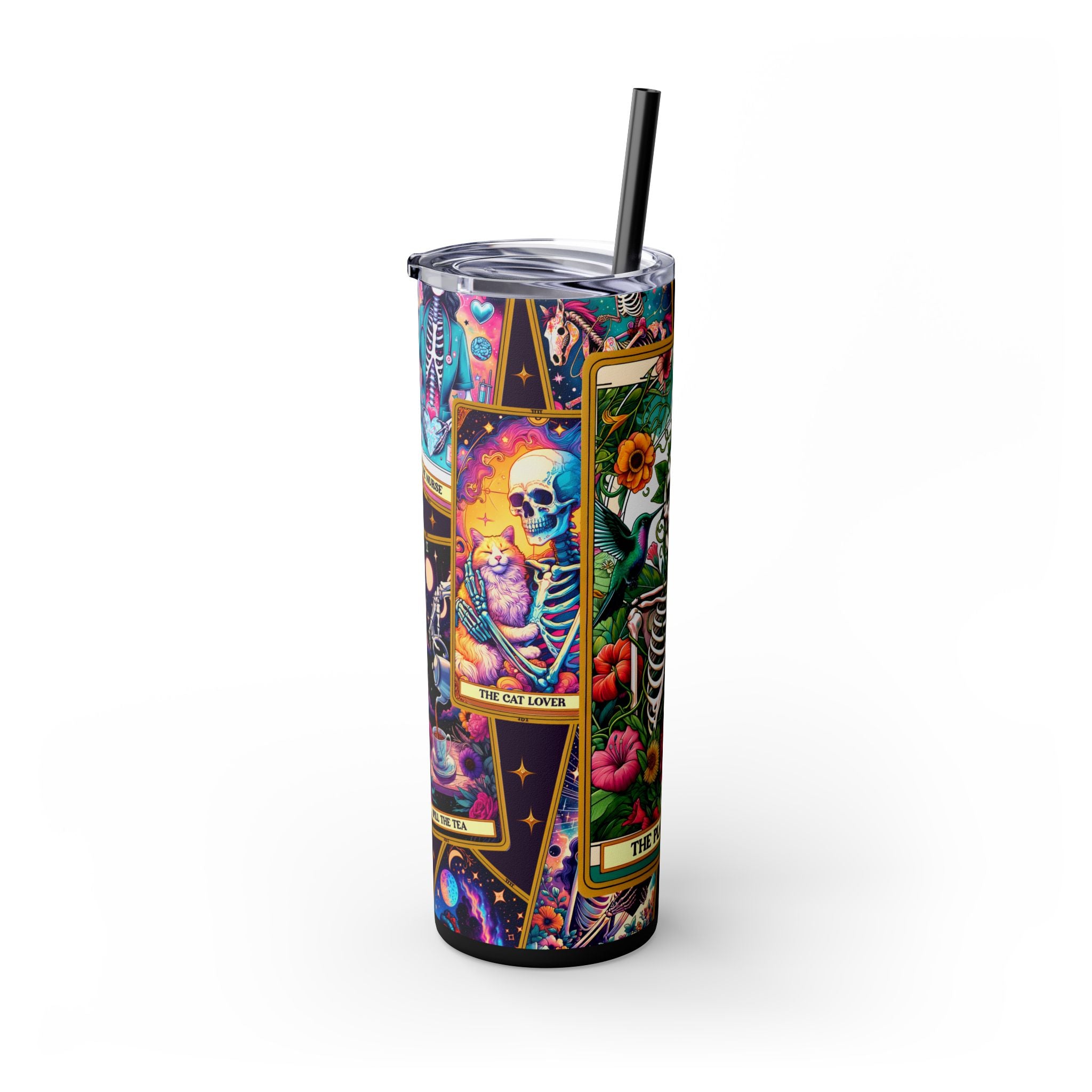 The Plant Lady 2 Skinny Steel Tumbler with Straw, 20oz
