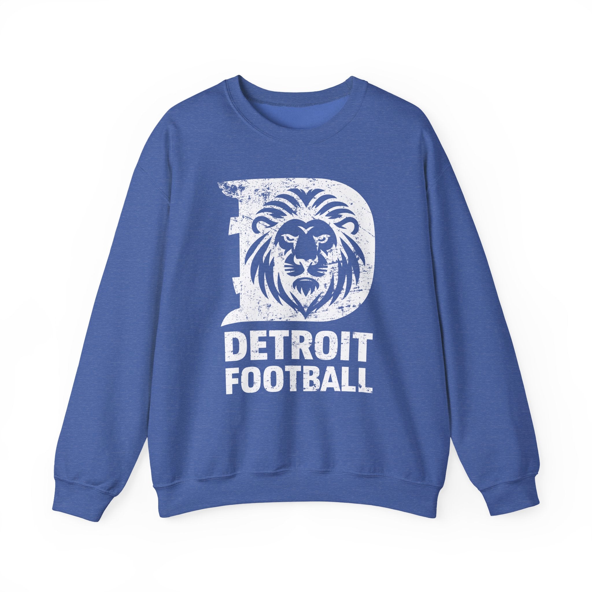 Detroit Football White Crewneck Sweatshirt - Unisex