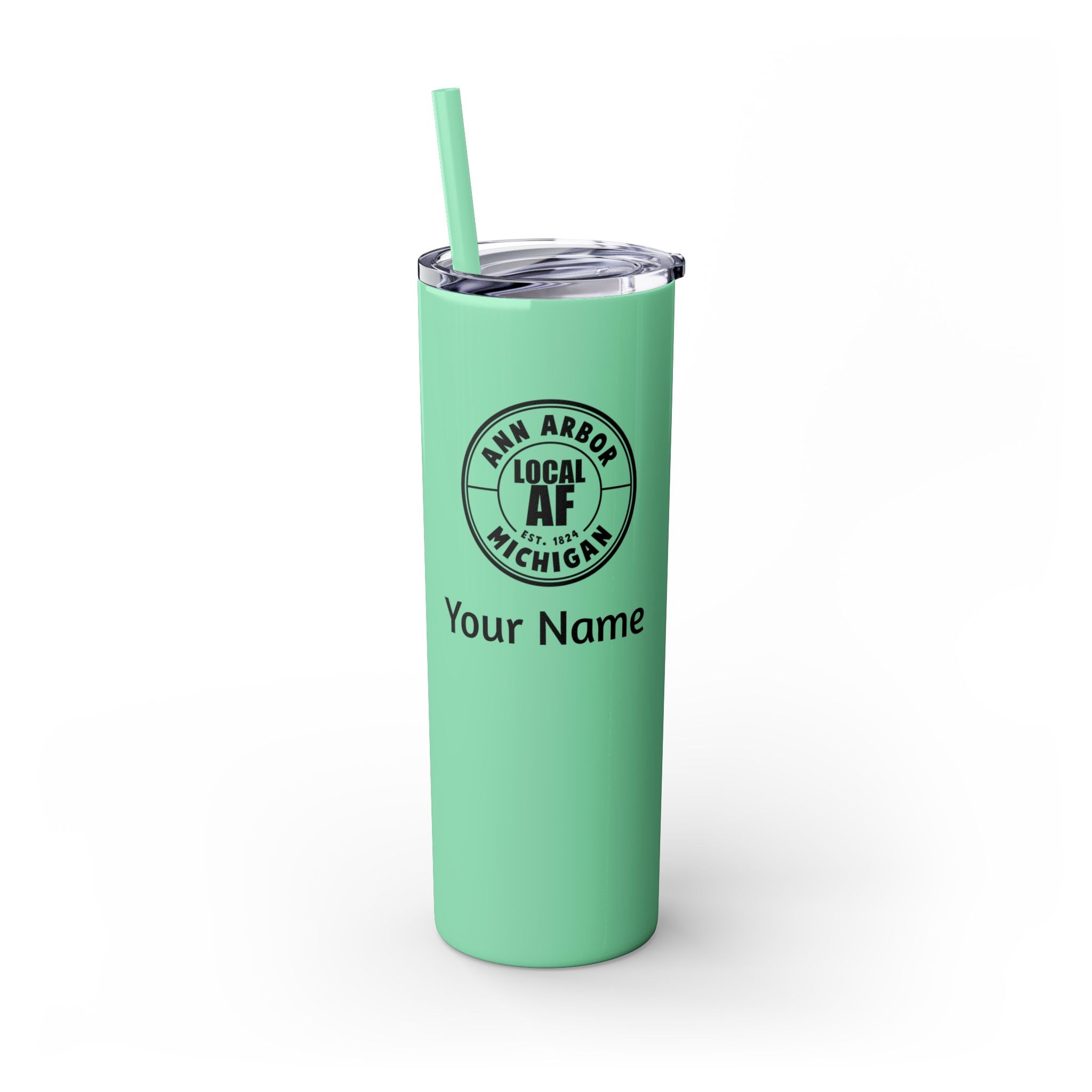 Ann Arbor Local AF Skinny Steel Tumbler with Straw - 20oz