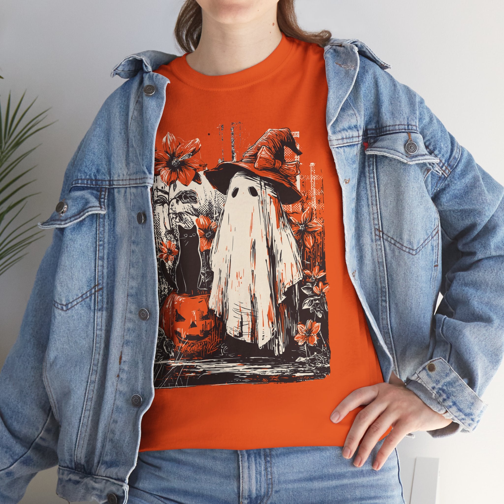 Ghost & Cat Black Basic T-Shirt - Unisex