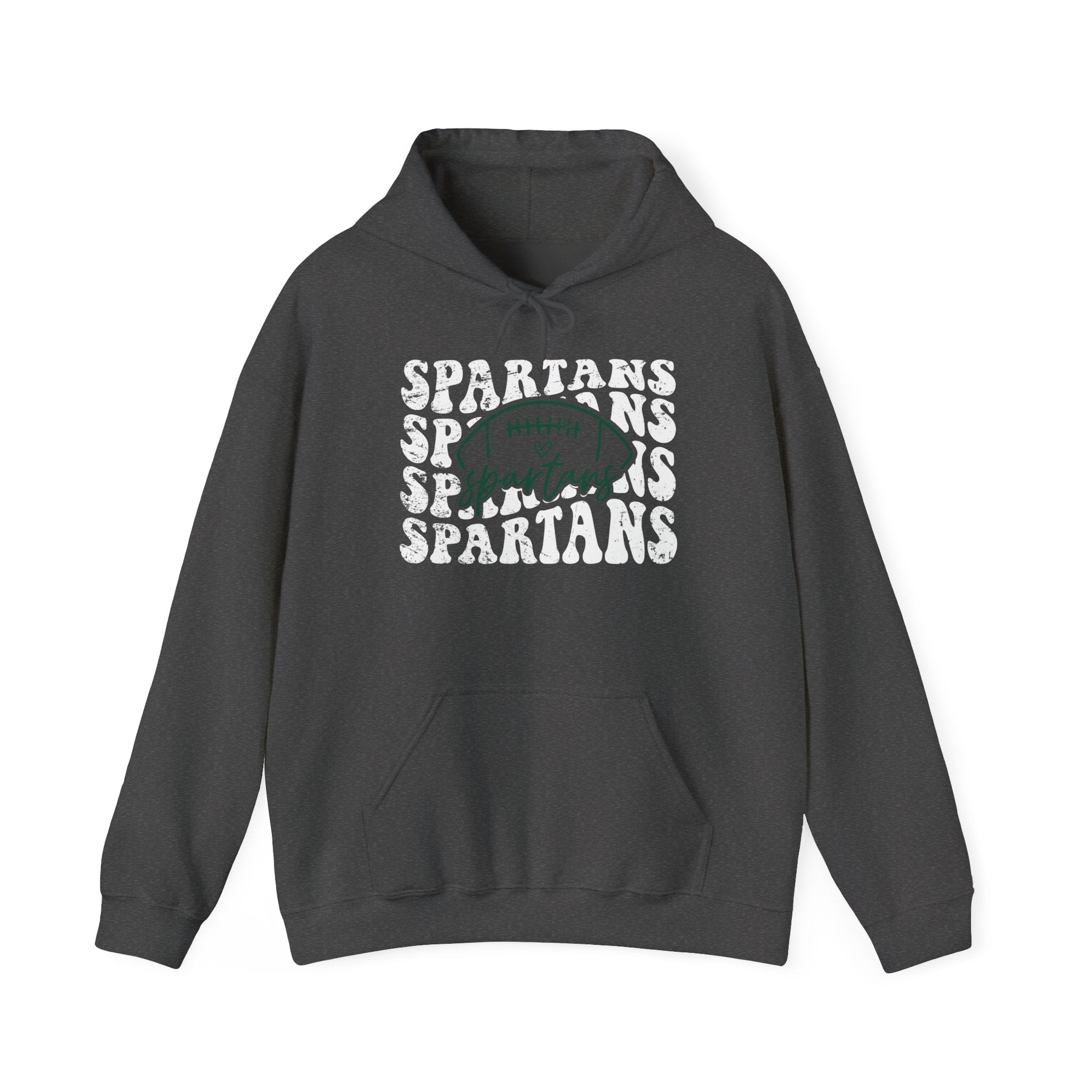Spartans Football White & Green Hoodie - Unisex