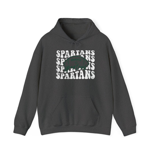 Spartans Football White & Green Hoodie - Unisex