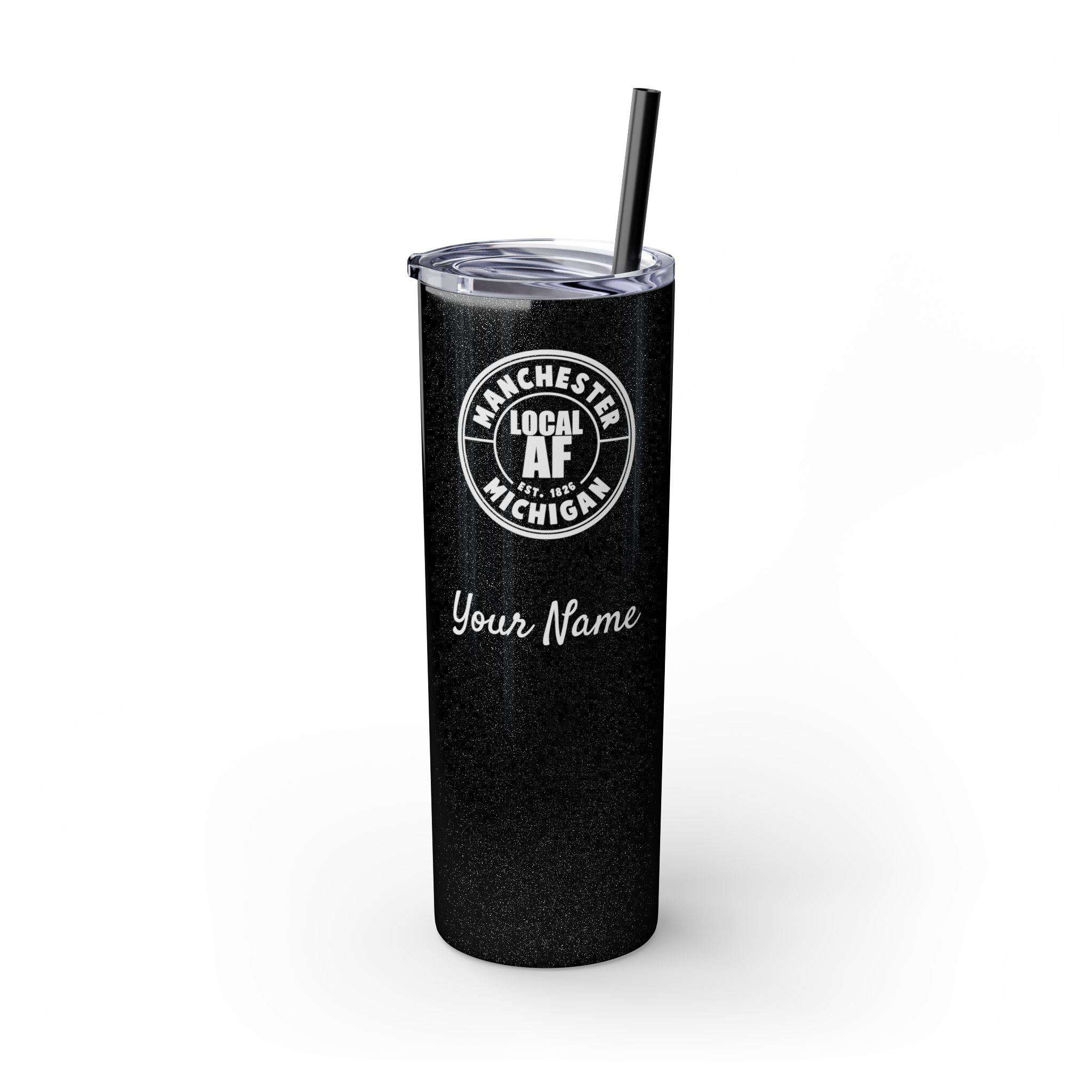 Manchester Local AF Skinny Steel Tumbler with Straw - 20oz