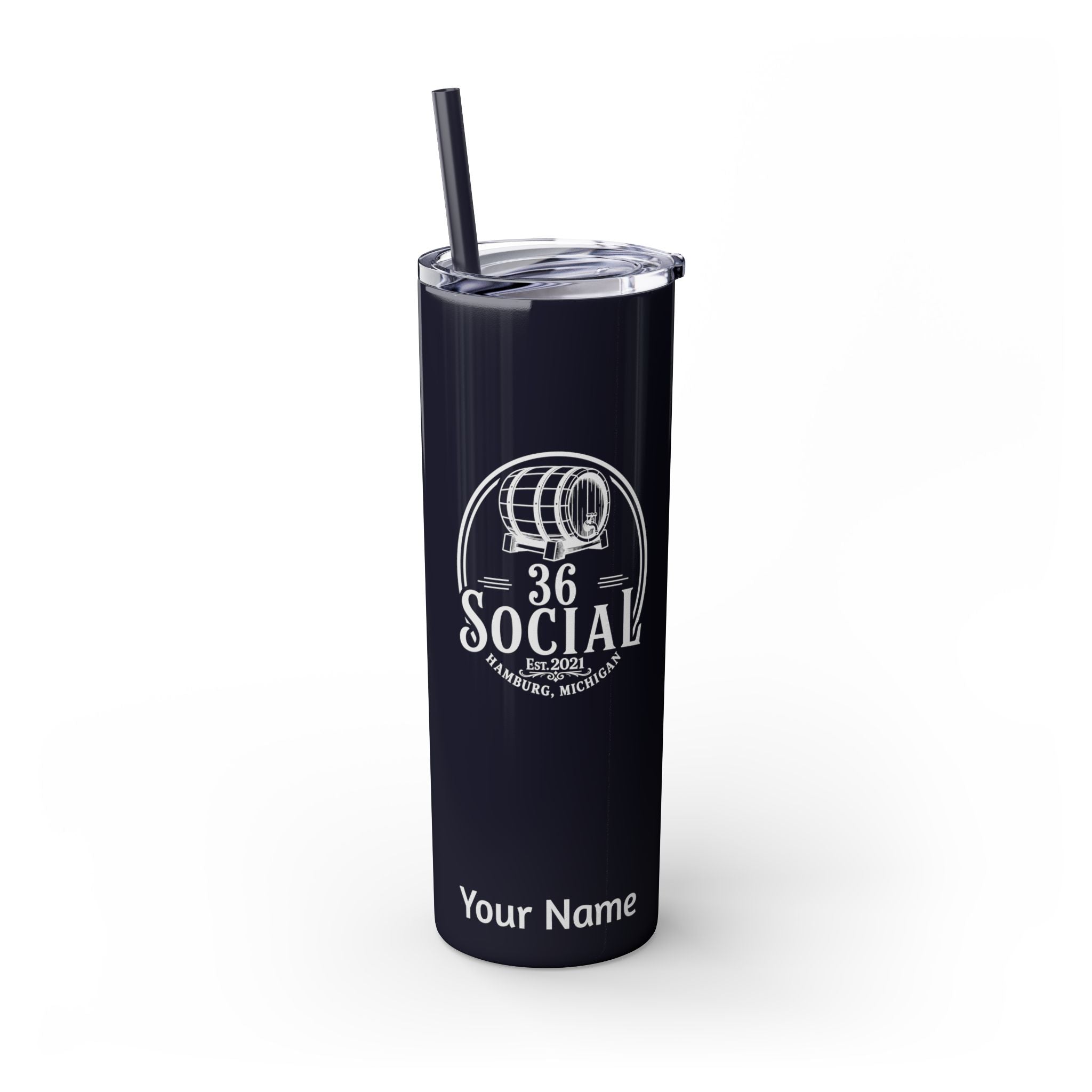 Skinny Steel Tumbler with Straw - 20oz - 36 Social