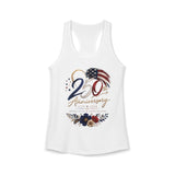 Floral Flag 250 Anniversary 1776 2026 Patriotic Americana Basic Racerback Tank Top - Women's