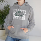 Spartans Football White & Green Hoodie - Unisex