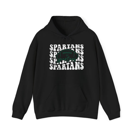 Spartans Football White & Green Hoodie - Unisex