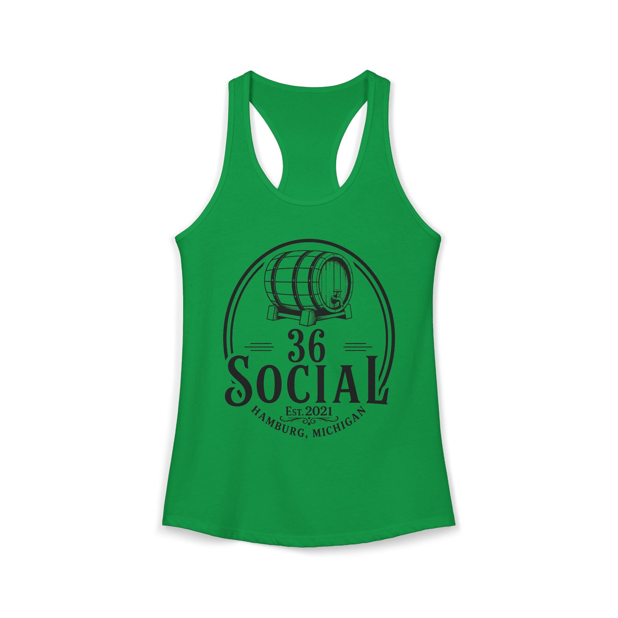 36 Social Logo 2 Black SL Basic Racerback Tank Top - Women's