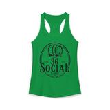 36 Social Logo 2 Black SL Basic Racerback Tank Top - Women's