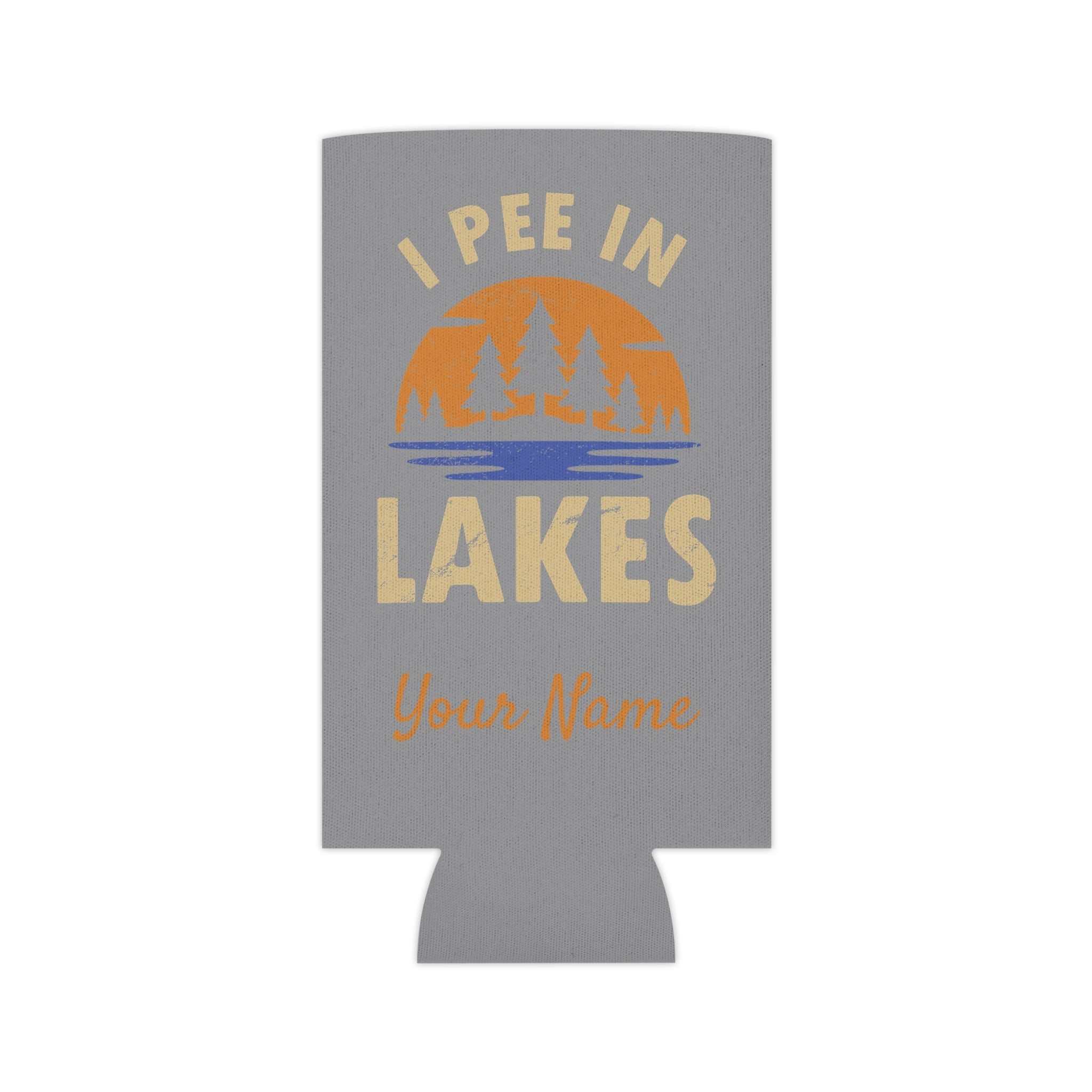 Can Cooler - Skinny - I Pee In Lakes Retro Sun