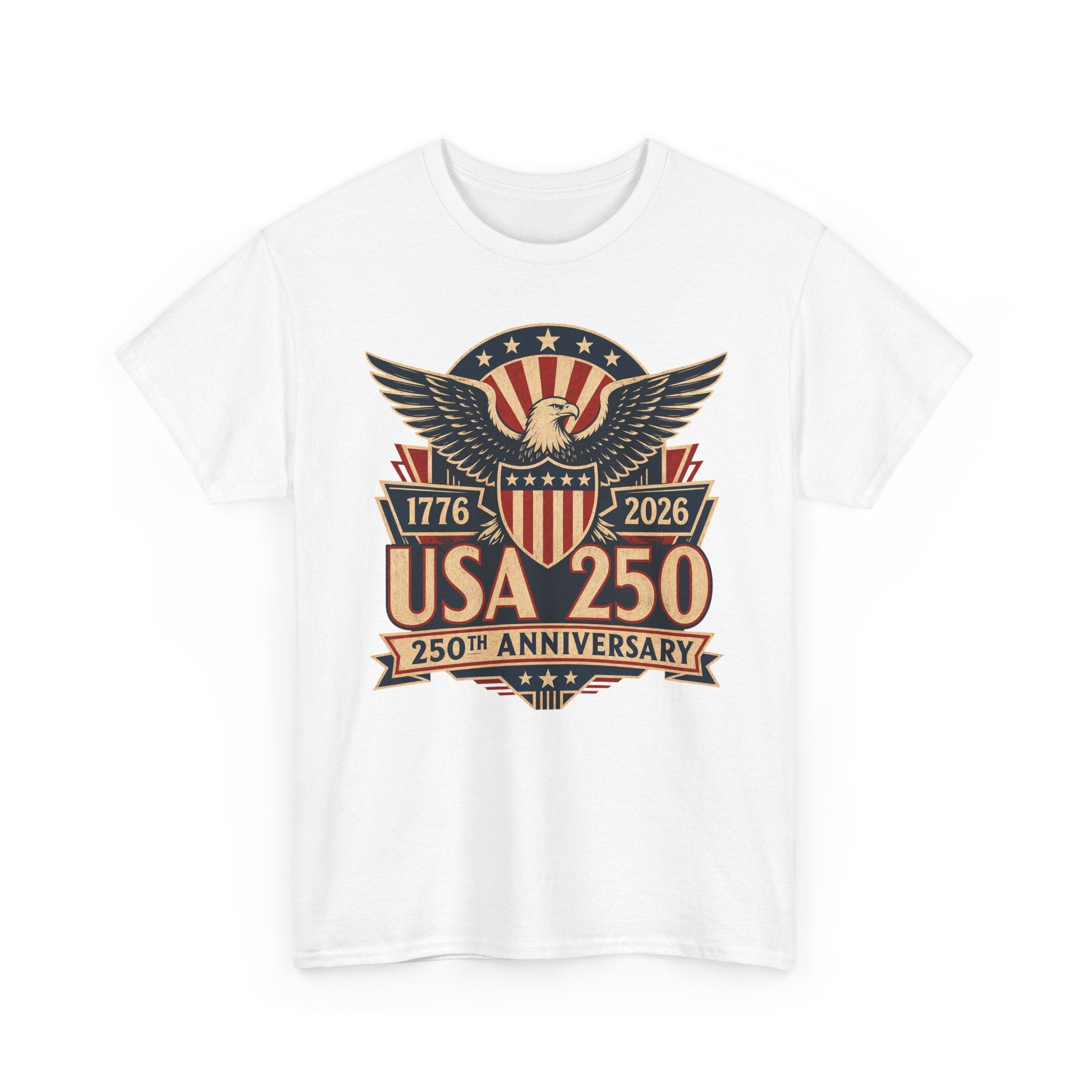 Eagle Shield Badge USA 250 Anniversary Vintage Patriotic Basic T-Shirt - Unisex