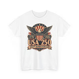 Eagle Shield Badge USA 250 Anniversary Vintage Patriotic Basic T-Shirt - Unisex