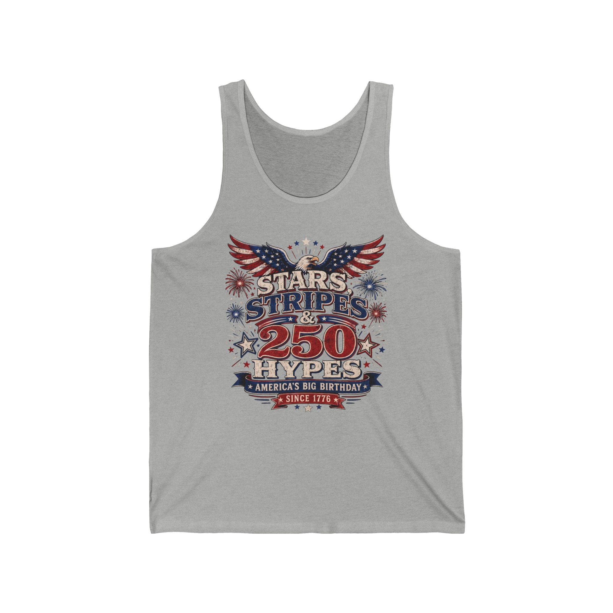 Stars Stripes Hypes 250th Anniversary Retro Patriotic Basic T-Shirt - Unisex