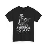 Rock Guitar Soldier America 250 Distressed Patriotic Grunge Basic T-Shirt - Unisex