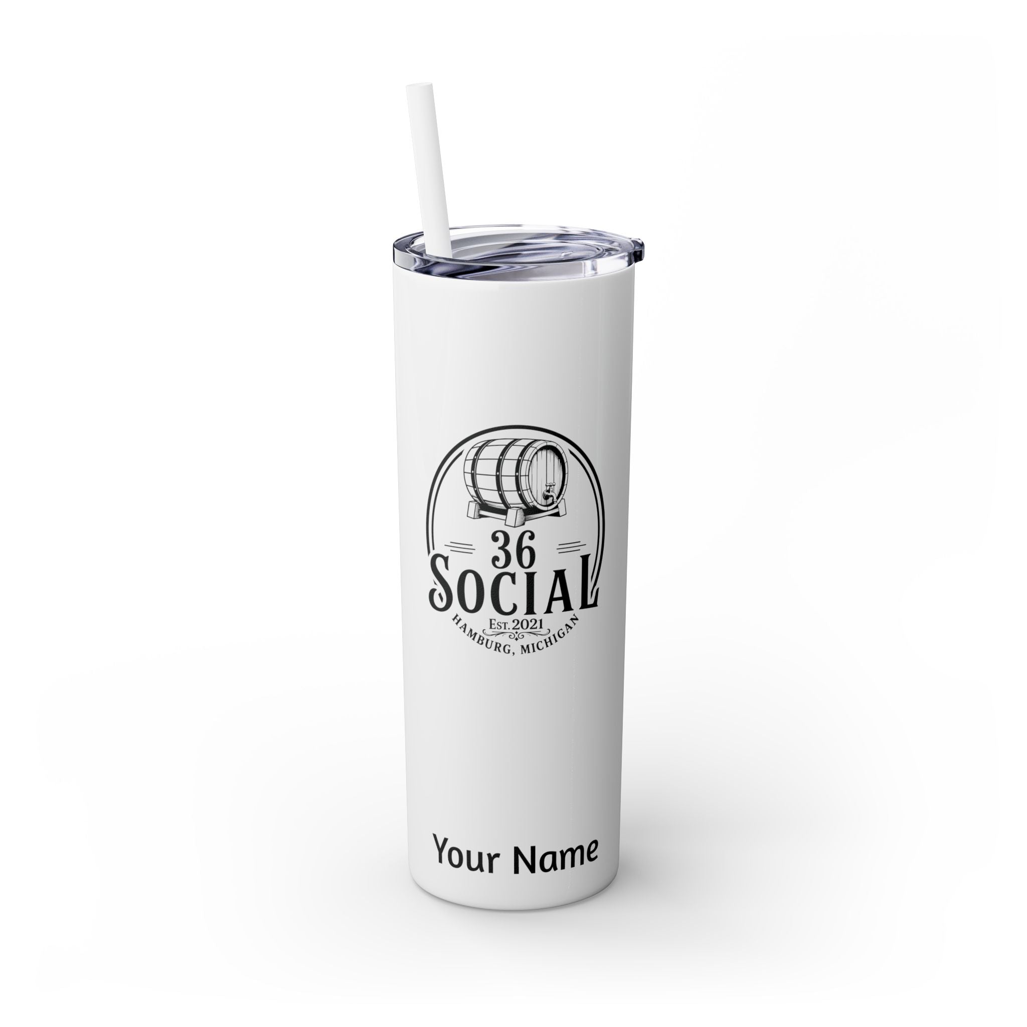 Skinny Steel Tumbler with Straw - 20oz - 36 Social