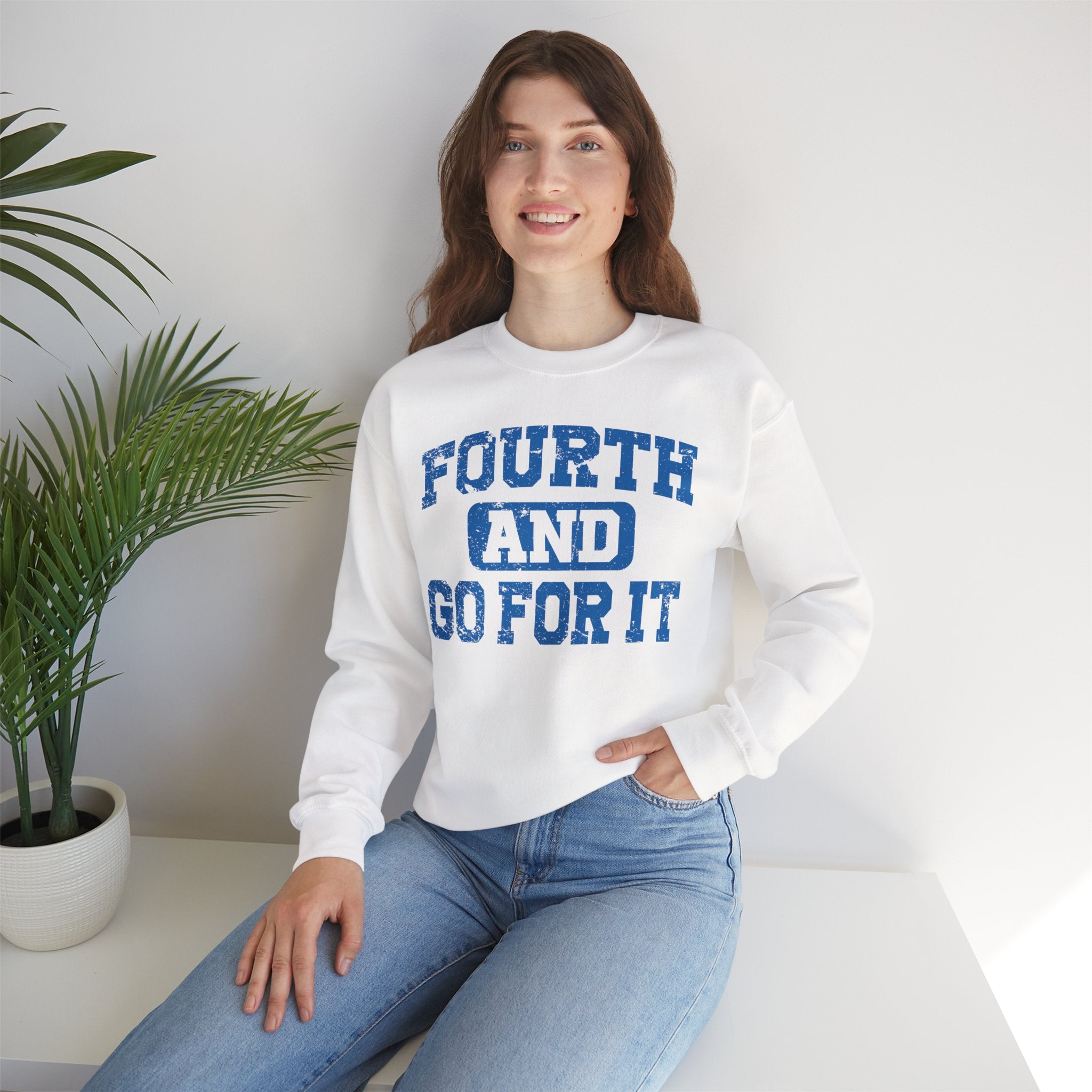 Fourth and Go For It Blue Crewneck Sweatshirt - Unisex