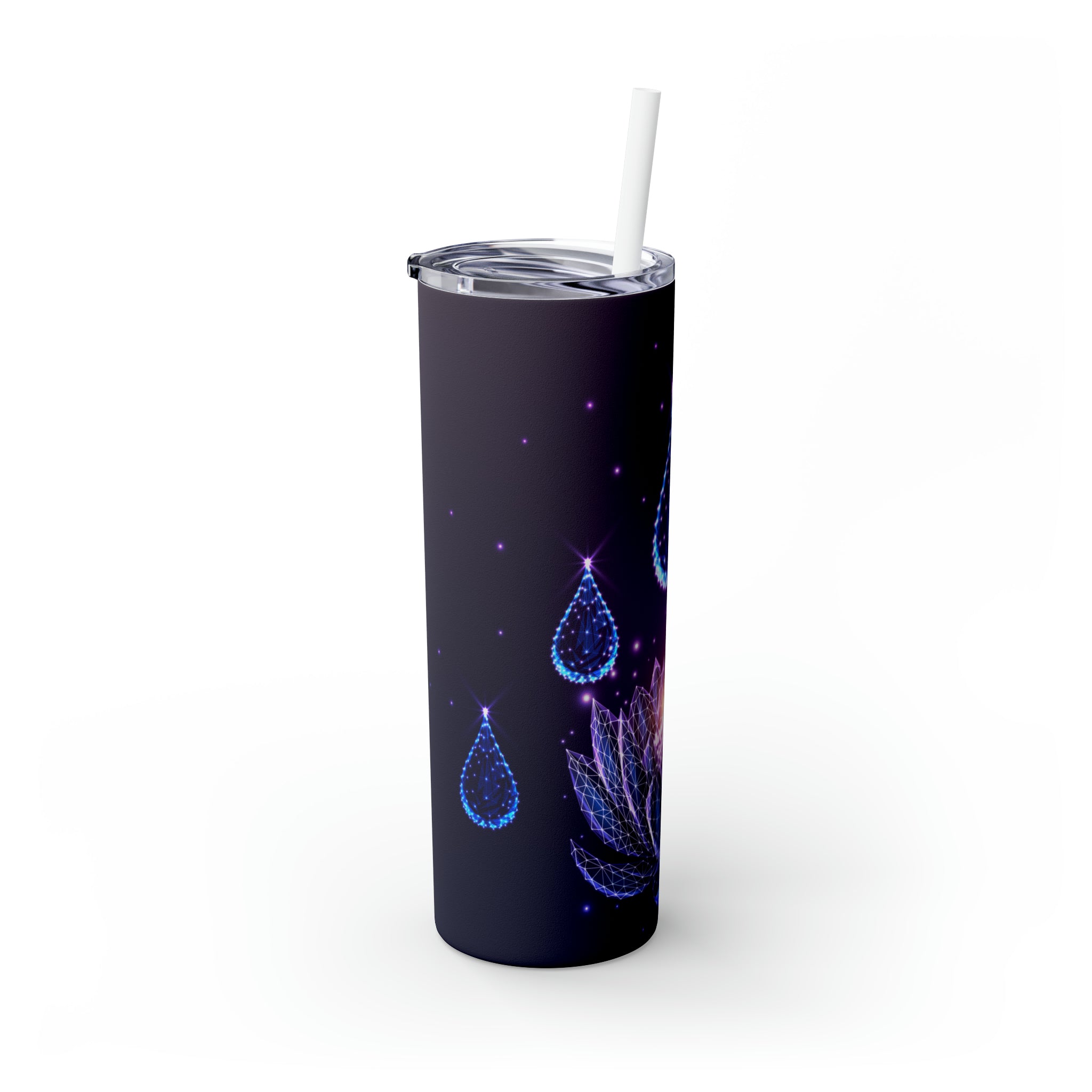 Lotus Drop Skinny Steel Tumbler with Straw, 20oz