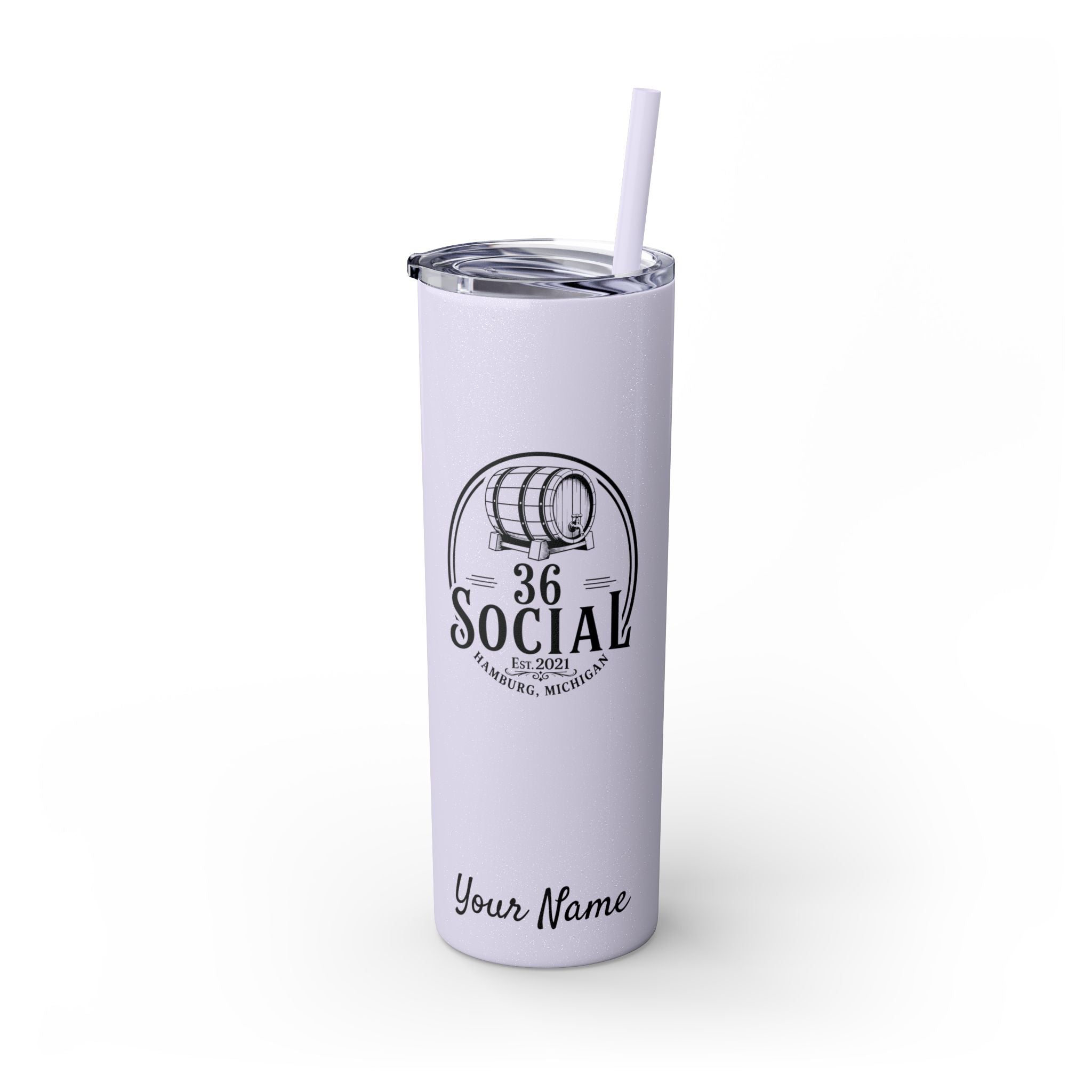 Skinny Steel Tumbler with Straw - 20oz - 36 Social