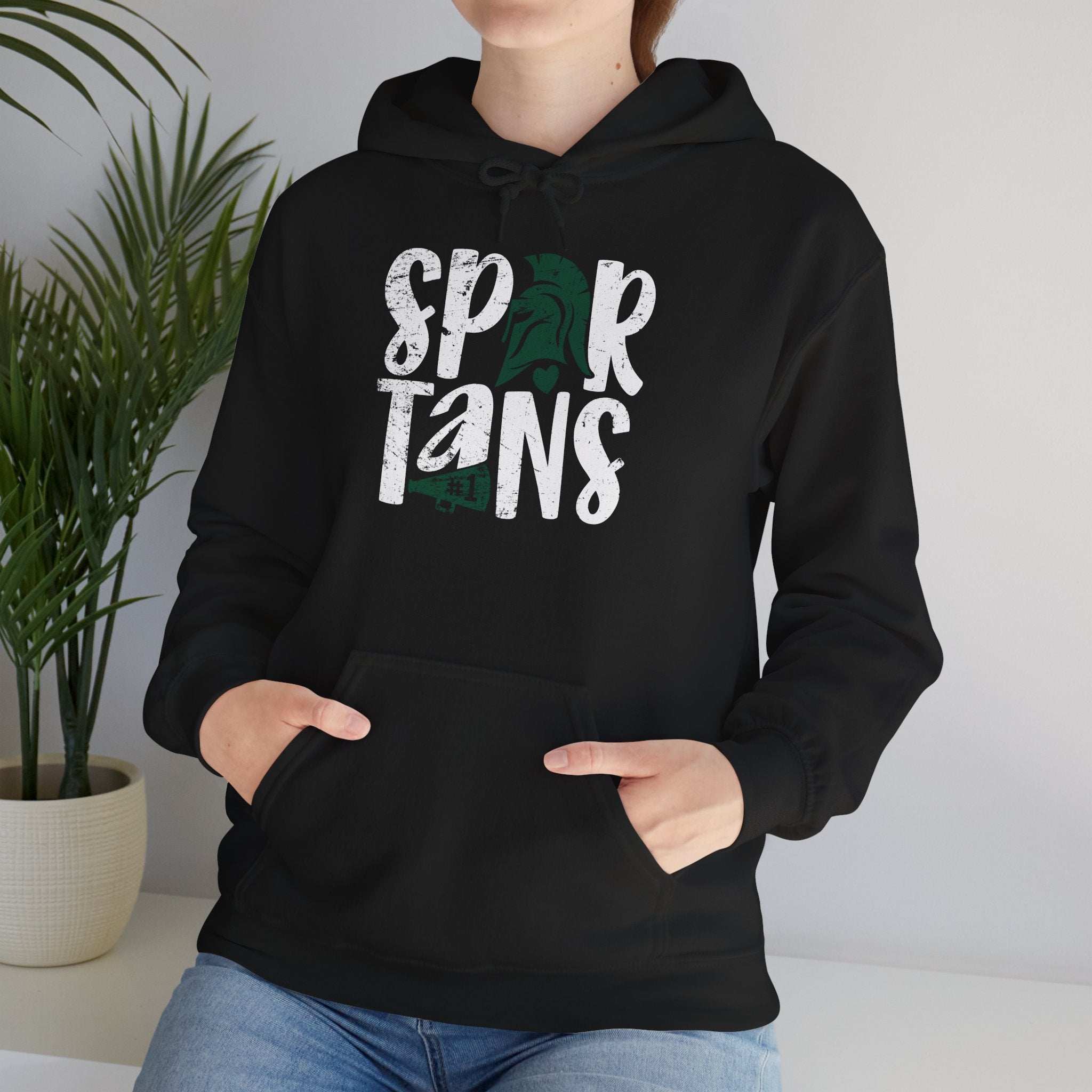 Spartans #1 Green & White Hoodie - Unisex