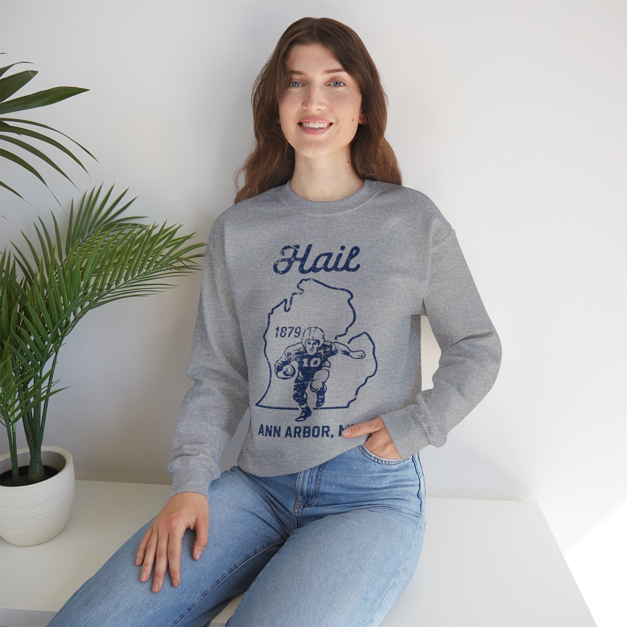 Hail MI Blue Crewneck Sweatshirt - Unisex
