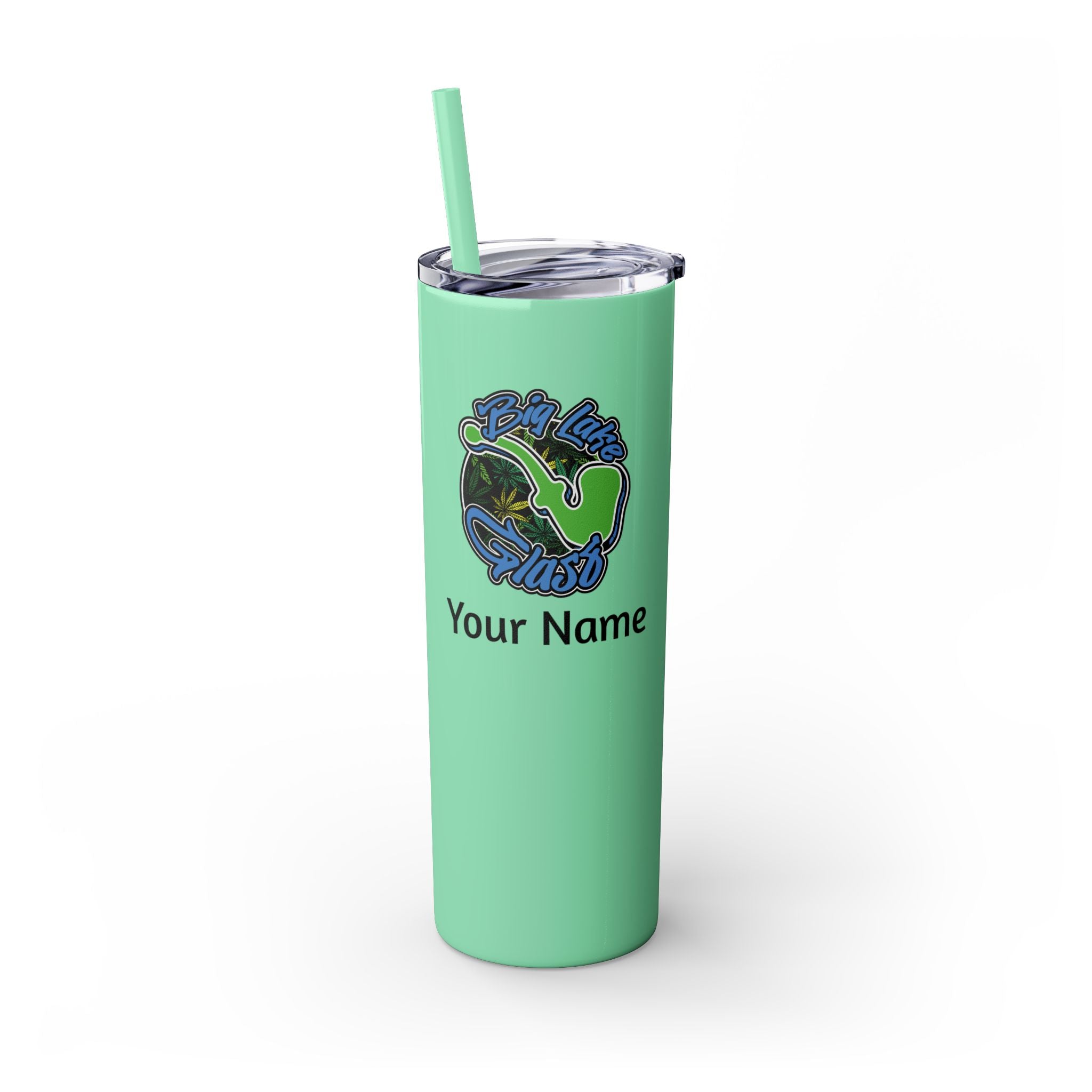 Skinny Steel Tumbler with Straw - 20oz - Big Lake Glass Pipe