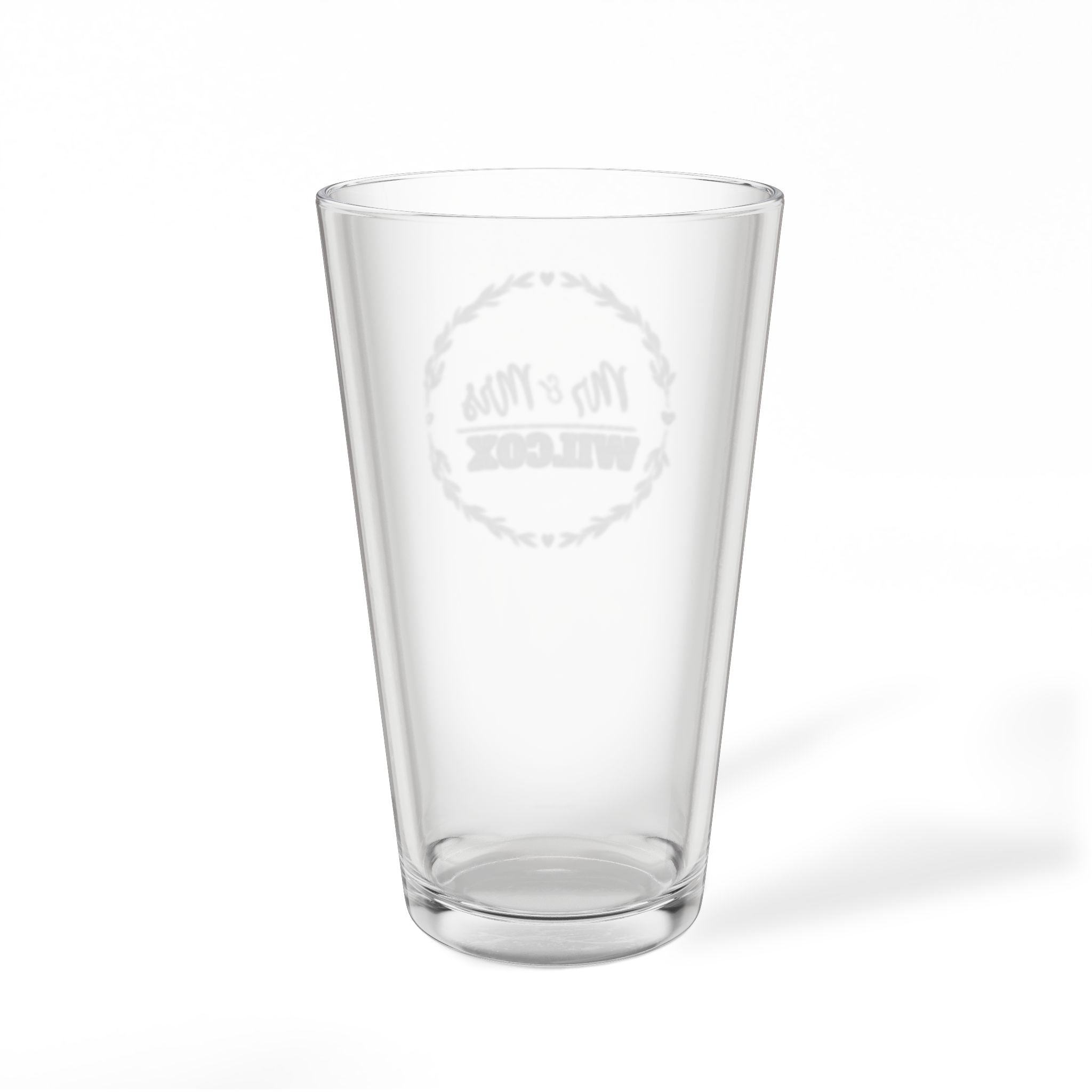 Mr & Mrs Name Personalized Engraved 16oz Pint Mixing Glass