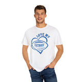 Love Detroit Football Blue Premium T-Shirt - Unisex