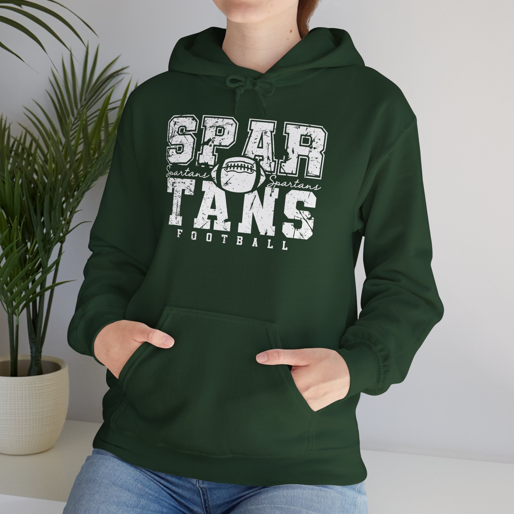Spartans Football White Hoodie - Unisex