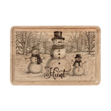 Snowman Trio in Forest Personalized Engraved Wooden Cutting Board