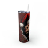 3D Christmas T-Rex Skinny Steel Tumbler with Straw, 20oz