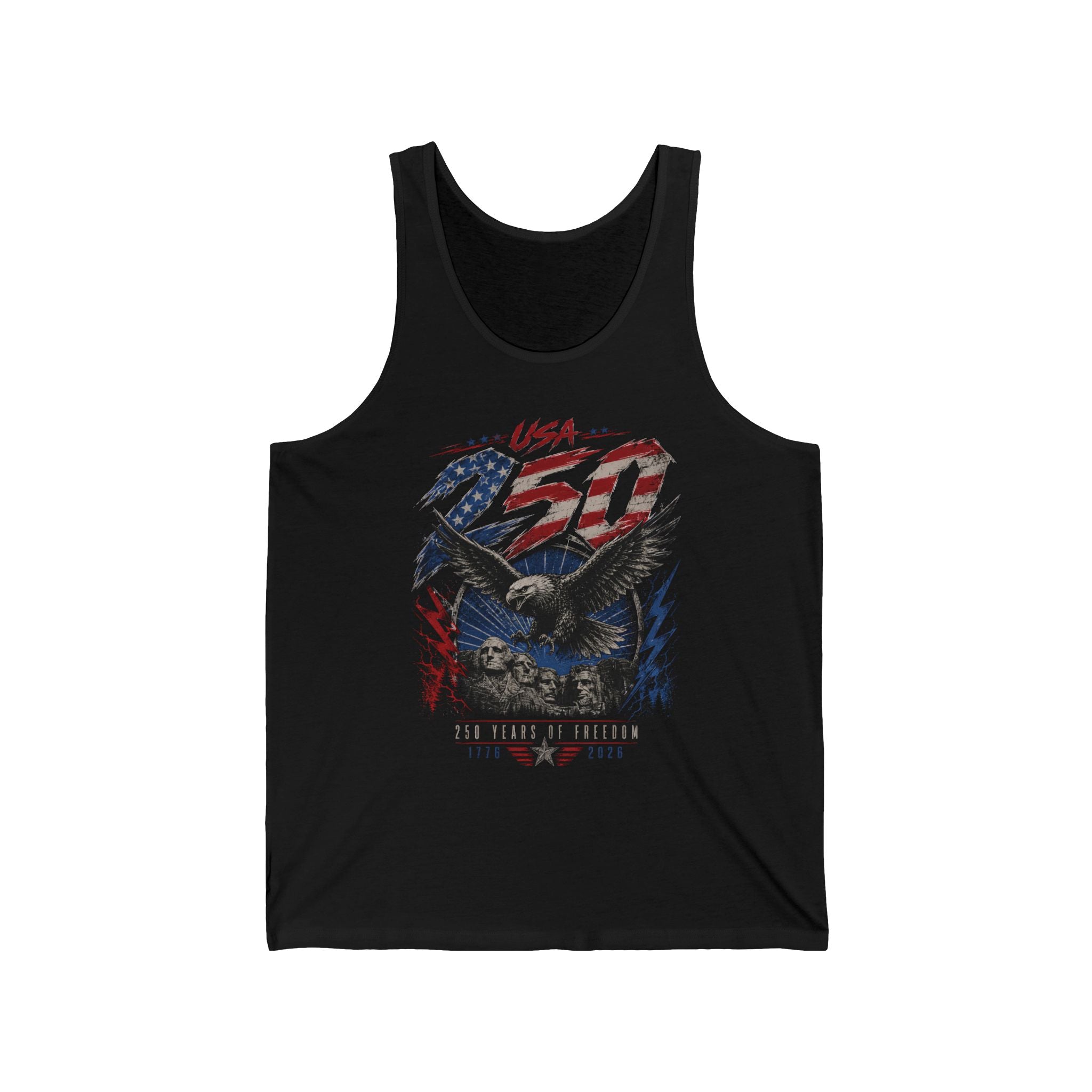 Soaring Eagle Thunder Freedom 250th Anniversary Patriotic Grunge Basic Tank Top - Unisex