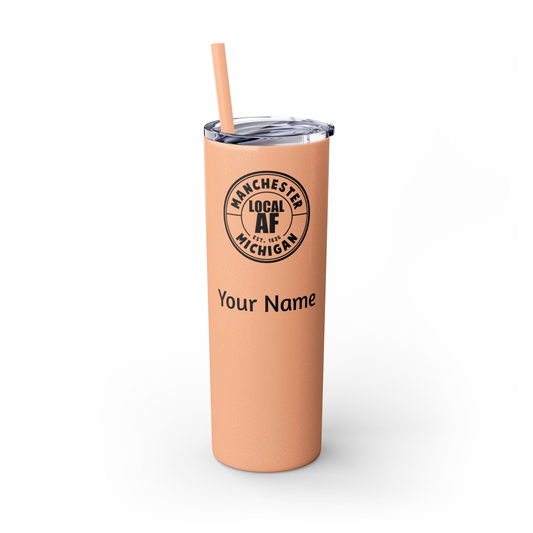 Manchester Local AF Skinny Steel Tumbler with Straw - 20oz