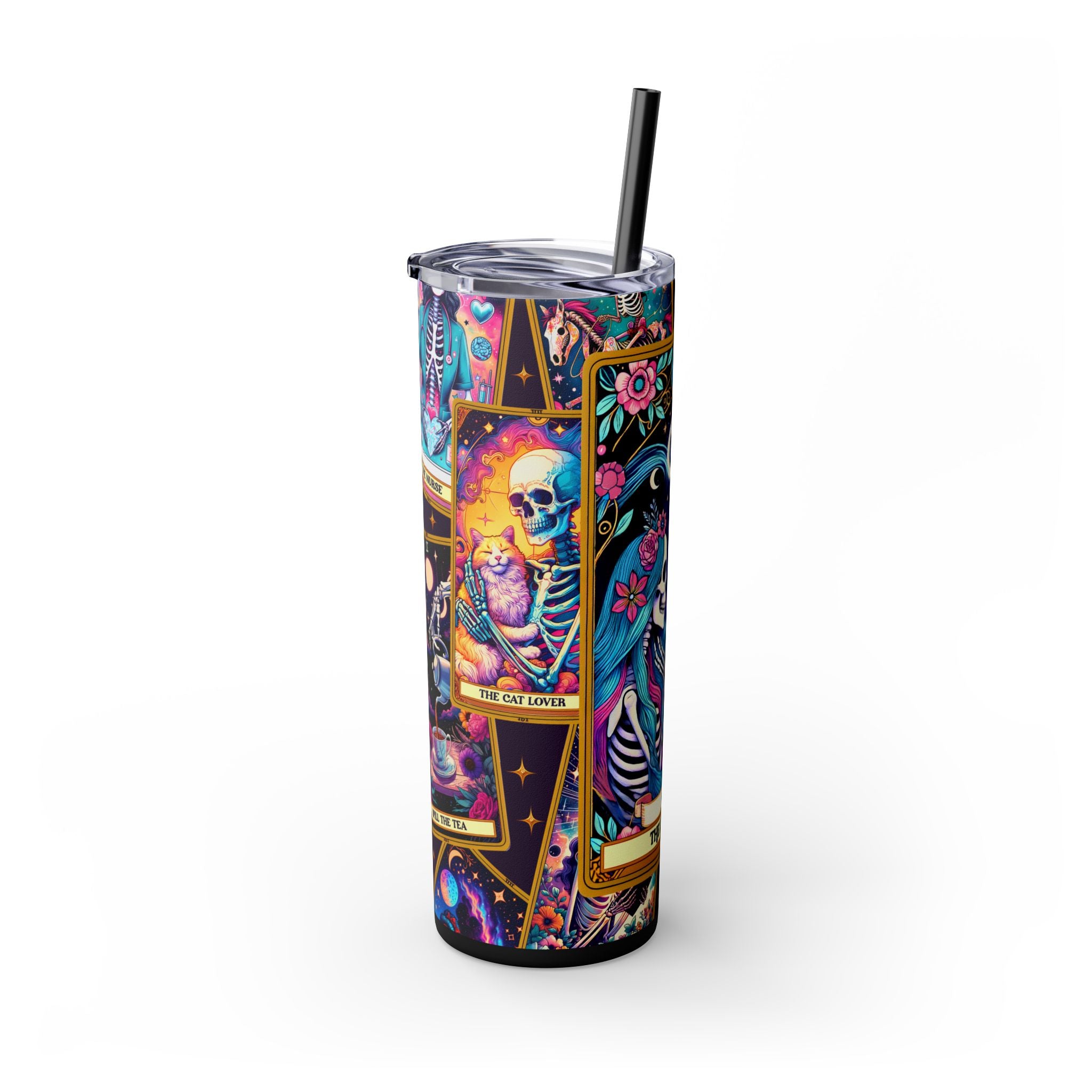 The Lovers 2 Skinny Steel Tumbler with Straw, 20oz