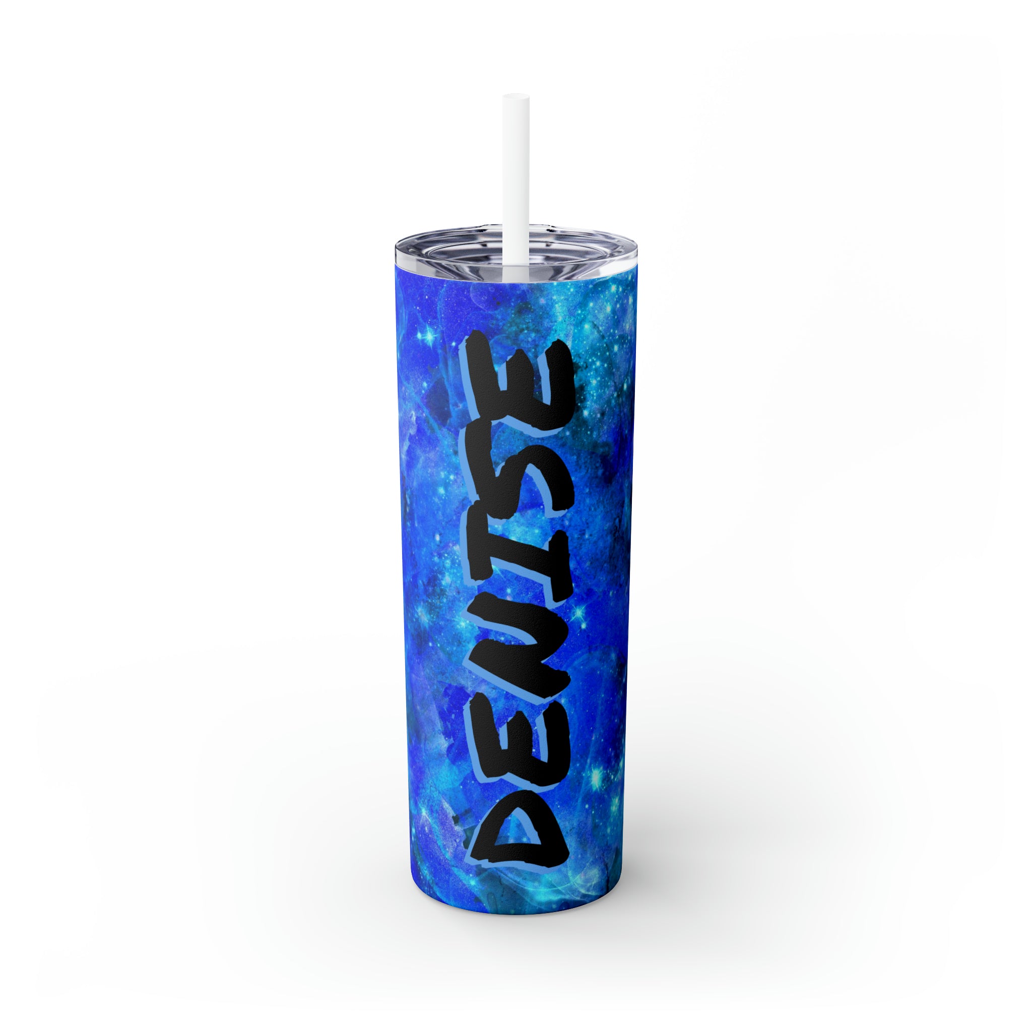 Galaxy Personalized Skinny Steel Tumbler with Straw, 20oz