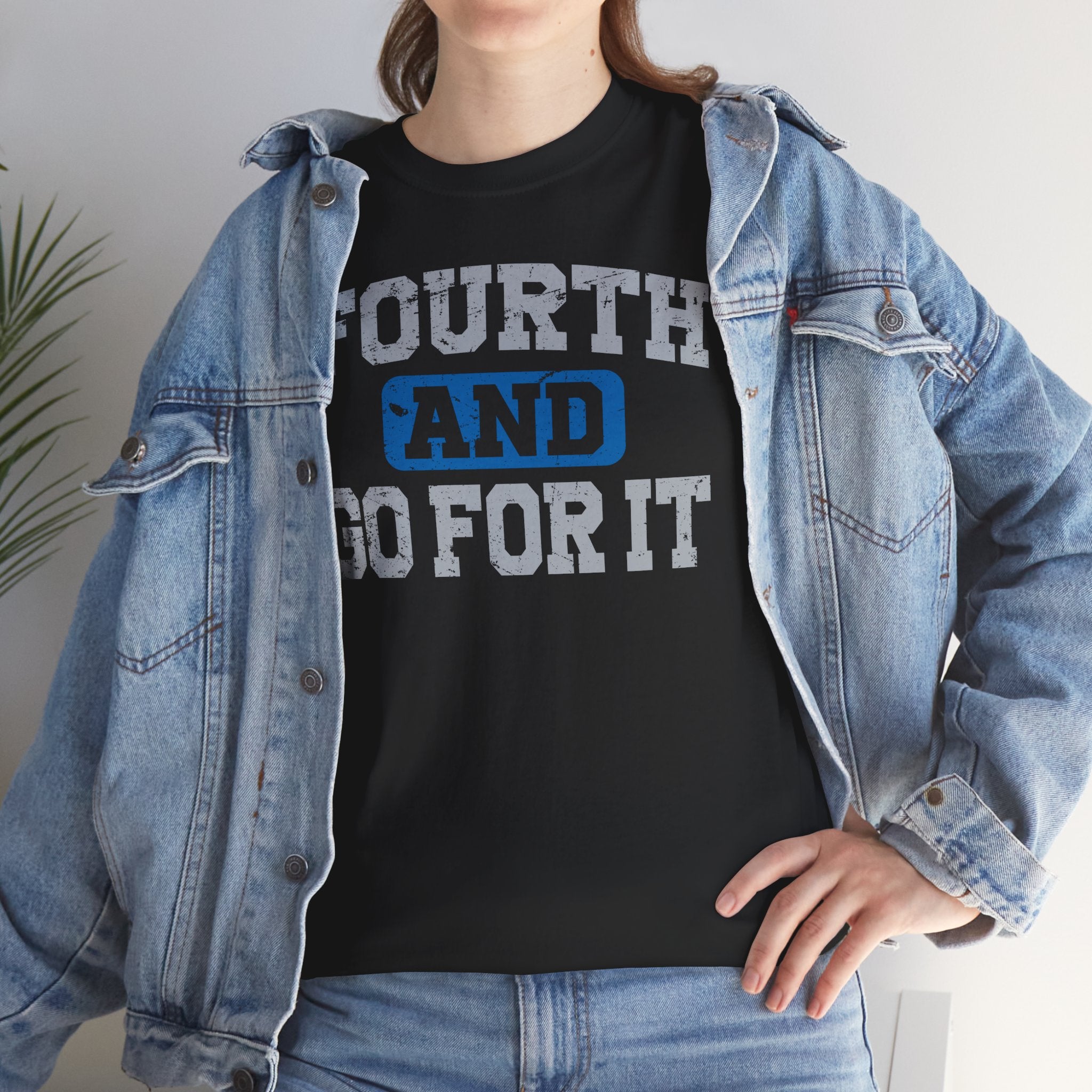 Fouth and Go For It Blue & Gray Basic T-Shirt - Unisex