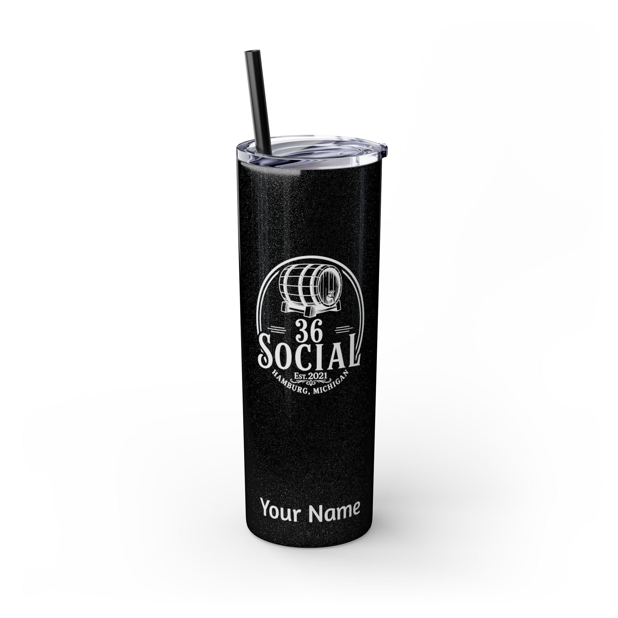 Skinny Steel Tumbler with Straw - 20oz - 36 Social