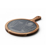 Christmas Tree Engraved Round Charcuterie Board with Handle