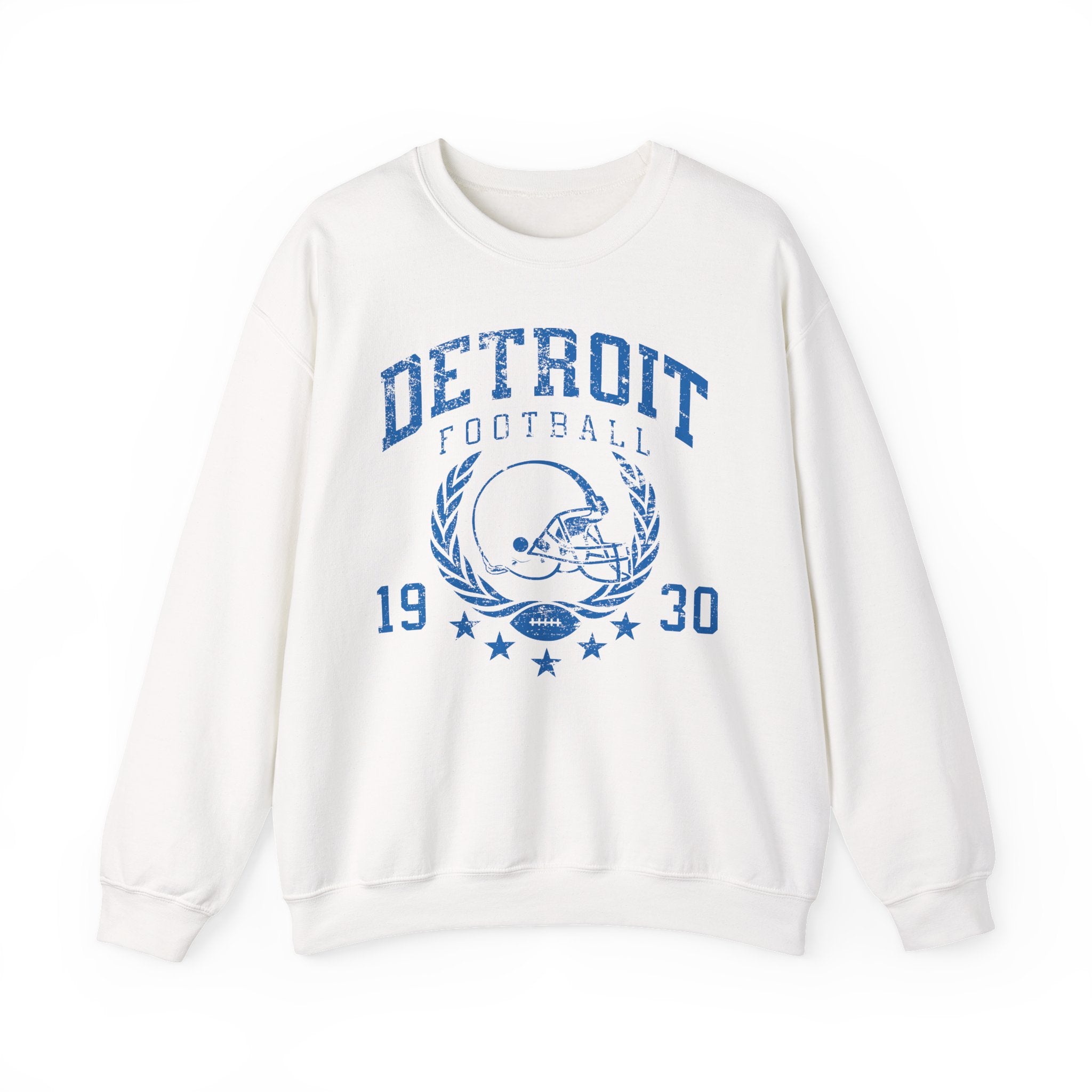 Detroit Football 1930 Blue Crewneck Sweatshirt - Unisex
