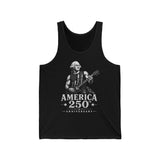 Monochrome Rocker America 250 Anniversary Distressed Patriotic Basic T-Shirt - Unisex