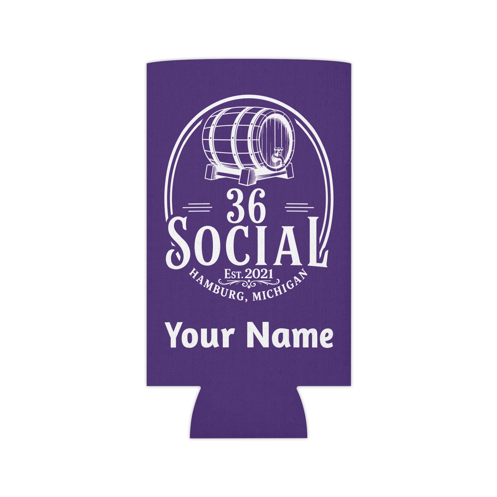 36 Social Logo 2 SL Can Cooler - Skinny - Purple (Amaranth)