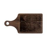 Santa and Reindeer Engraved Wooden Cutting Board Paddle w Handle